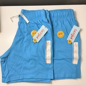 Cat & Jack Boys Pull On Knit Shorts 2 Pack Blue Size L 10/12 Elastic Waist NEW